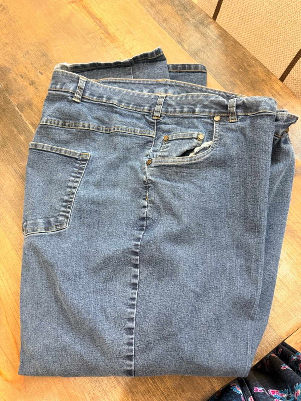Woman Within Blue Straight Leg Jeans